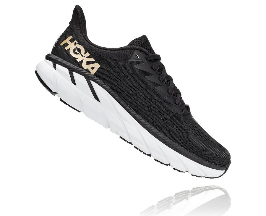 Tenis Hoka One One Mujer Negros/Blancos - Clifton 7 - BCGK29783